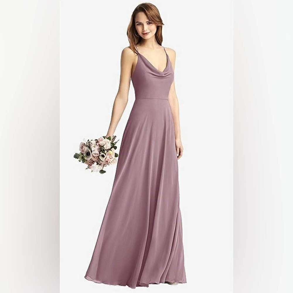 Thread Cowl Neck Criss Cross Back Maxi Dress